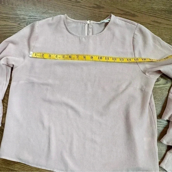 Meraki Soft Pink Ruffle Sleeve Top Size Large - Picture 6 of 10